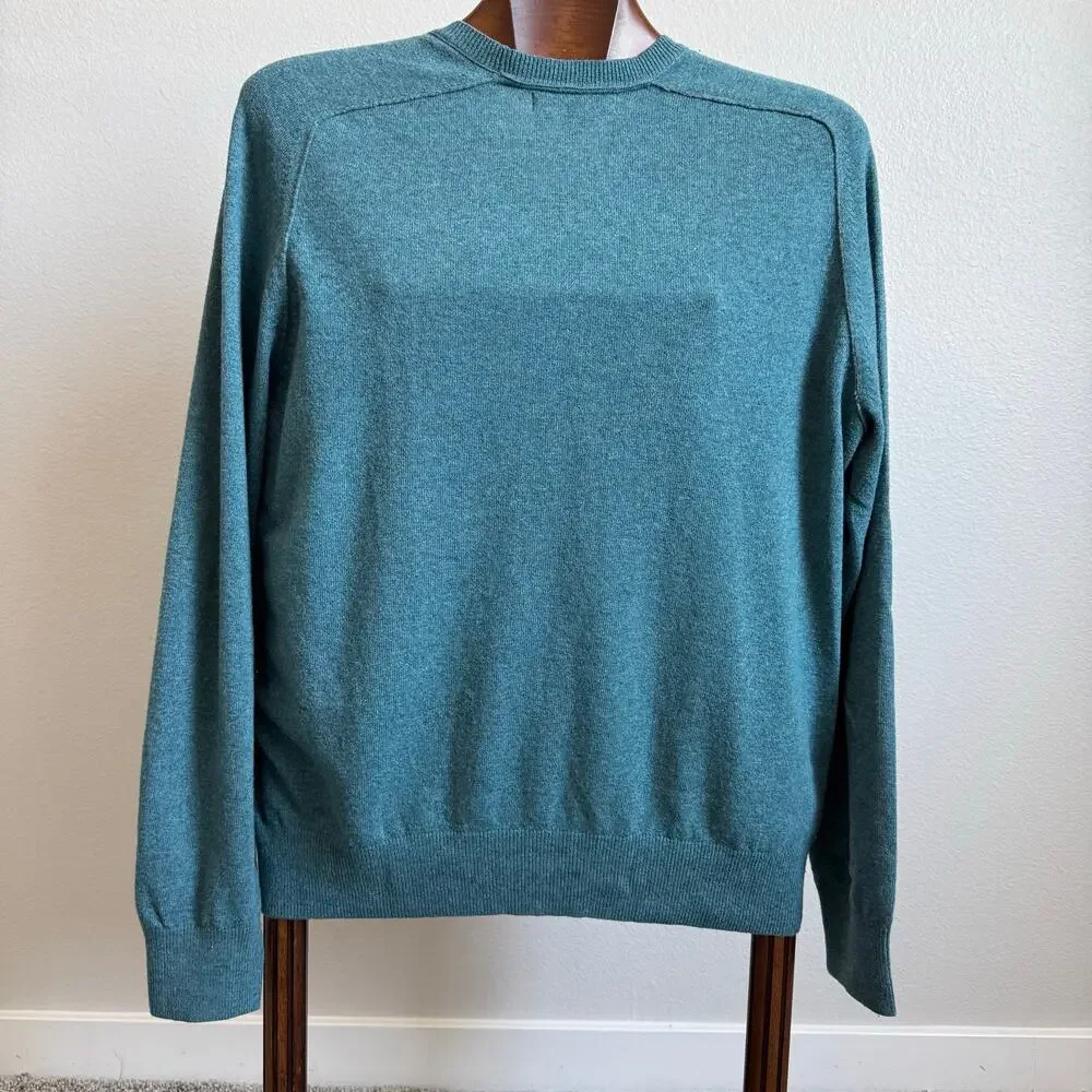 Banana Republic Italian Yarn Cashmere Wool Sweater Men’s M Teal Crew Neck Knit